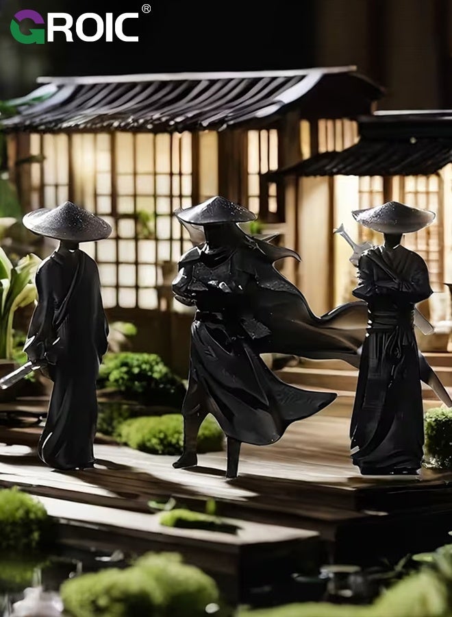 GROIC Car Dashboard Ornament, 6-Piece Martial Arts Swordsman Set, Car Interior Decoration Accessory, Mini Resin Figurines for Home, Office, Car Interior, Car Rearview Mirror and Dashboard Decorations - Image 2